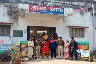 street theater organized for road safety in dumka