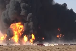 fuel tanker blast causes massive fire at afghan iran border, 20 people injured