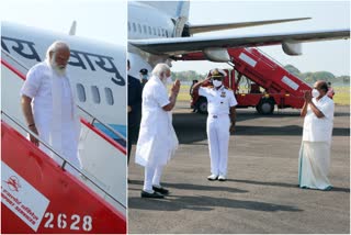 PM AT KOCHI  നരേന്ദ്ര മോദി കൊച്ചിയിലെത്തി  പ്രധാനമന്ത്രി  പ്രധാനമന്ത്രി നരേന്ദ്ര മോദി  pmo