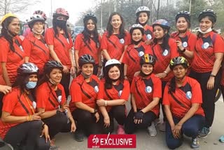 Cycle rally held in Noida with the slogan 'Healthy women strong country'