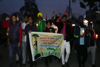 farmers candle march for pulwama martyrs in ambala