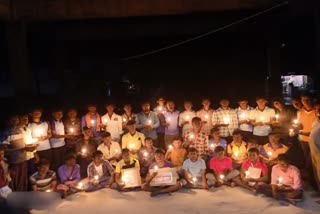 candle light march held in bidar