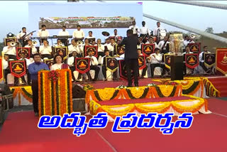 Army Symphony Band performs on Durgam Pond Cable Bridge in Hyderabad