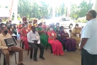 Puducherry Engineering College professors sit in protest demanding promotion