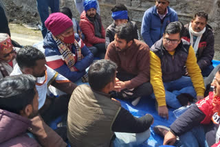 Congress leaders sat on a dharna