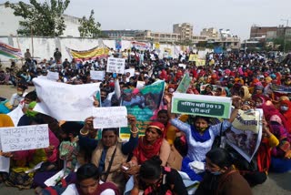 unemployed youth protest in jaipur,  protest in jaipur