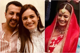 Dia mirza in wedding red saree