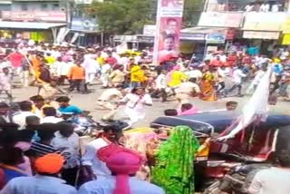 lati charge during the procession of Bajnara community