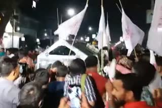 Left Front supporters protest AGC Bose Road