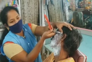 Tamil Nadu woman maintain men's saloon