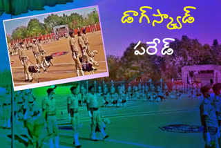 Passing out parade of police dogs at Moinabad in rangareddy district