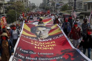 Myanmar protests resume after 2nd night of internet shutdown