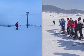 snow skiing course