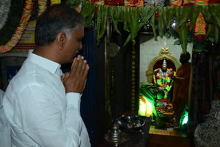 Minister Harish Rao at Vasantha Panchami Pujas
