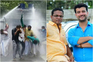 Dharmajan and Ramesh Pisharody join with Congress protest in front of secretariat