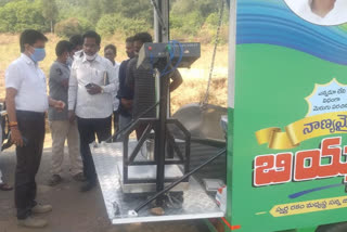 ITDA Project Officer inspecting essential goods delivery vehicles in Salur Zone, Vijayanagar District