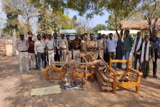 Furniture including teak wood seized