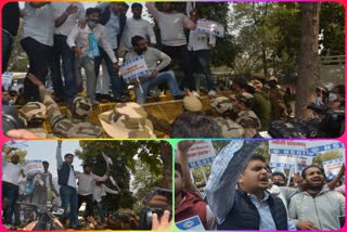 NSUI protest against Disha Ravi arrest