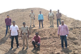 500 trucks  illegally stored sand Seiz in Khammam district