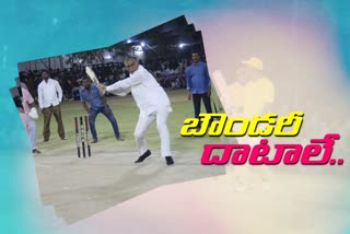 minister harish rao batting in siddipeta kcr cup