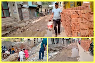 Residents of sangam vihar are facing problem due to dilapidated condition of main road