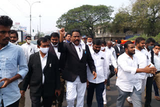 district lawyers protest in hanmakonda against vamanrao couple murder