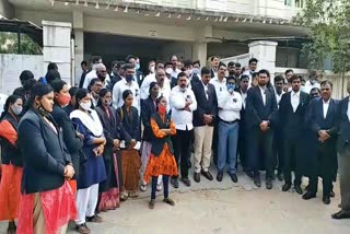 medchal malkajgiri lawyers protest condemning the murder of the lawyers