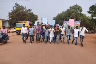 protest against rising prices of petrol diesel