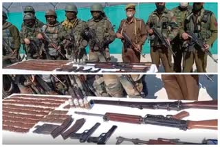 Huge cache of Weapons recovered in Makkhidhar forest of Reasi District by Indian Army