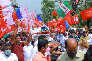 ബിനോയ് വിശ്വം നയിക്കുന്ന വികസന മുന്നേറ്റ ജാഥ കോട്ടയത്ത് പര്യടനം തുടരുന്നു  ldf  binoy  ldf yathra  kottayam  കോട്ടയം  കോട്ടയം വാർത്തകൾ