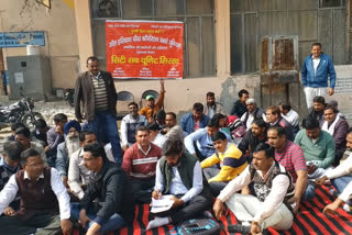 electricity workers protest against transfer on holiday in sirsa