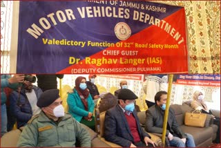 closing ceremony of road safety month at pulwama