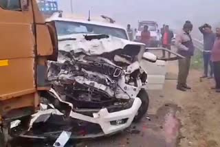 scorpio and truck accident in karnal