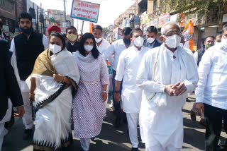 जोधपुर में कांग्रेस ने निकाली पदयात्रा, Congress took out padyatra in Jodhpur