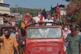 വടക്കൻ മേഖല  വടക്കൻ മേഖലാ വികസന മുന്നേറ്റ ജാഥ  എ വിജയരാഘവന്‍  എല്‍ഡിഎഫ്  LDF rally on calicut  LDF rally