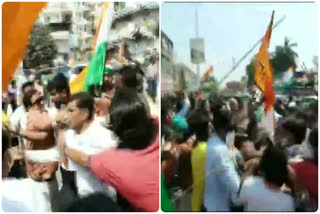 BJP and Congress workers clashed in Soma Talav area of Vadodara, Gujarat