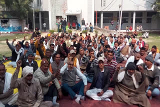 pwd employees protest against government in Kaithal