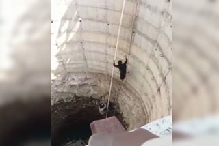 Girl falls in a well