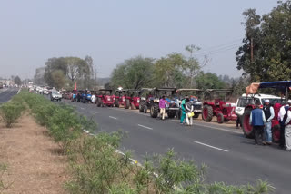 Congress tractor rally in Hazaribag