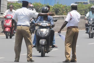 helmet rule in Telangana  Cyberabad traffic police  Traffic rules  Road accidents  Cyberabad traffic police tighten rules to curb road accidents  Cyberabad  accidents  റോഡപകടങ്ങൾ കുറക്കാന്‍ സൈബരാബാദില്‍ ട്രാഫിക് നിയമങ്ങൾ കർശനമാക്കി  റോഡപകടങ്ങൾ  സൈബരാബാദ്  ട്രാഫിക് നിയമങ്ങൾ