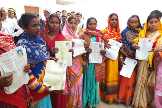 Women came to get conduct certificate