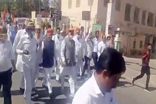 nagaur news, foot march of congress