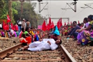 Odisha legislator lies down on railway track during 'Rail Roko' protest