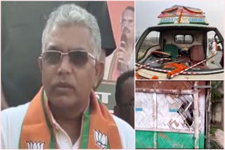 Bengal BJP chief Dilip Ghosh's convoy attacked