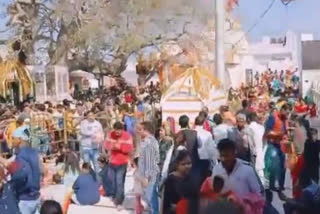 Crowd of devotees on occasion of Magh Navami of Gupta Navratri in Sri Naina Devi Temple