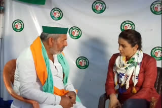 Actress Gul Panag arrives at Ghazipur border in support of farmers