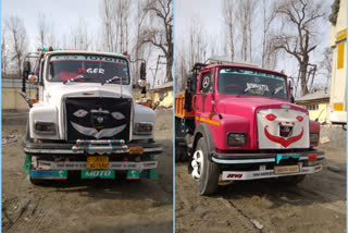 ganderbal police two tipper drivers arrested