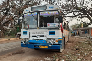 bus hits lorry in kadapa ditrict