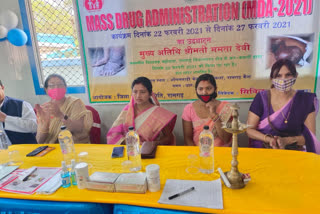 MLA Mamta Devi inaugurating filaria eradication program