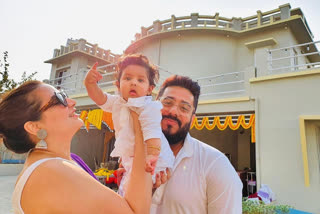 Raj Chakrabarty and Subhashree Sahnguly son Yuvaan rice ceremony